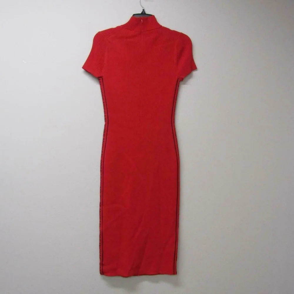 NWT Michael Kors Logo Tape Dress- Scarlet- Medium - Picture 4 of 5